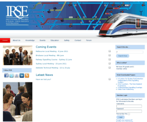 irse.org.au: IRSE - Rail Systems Engineers
Institution of Railway Signal Engineers IRSE Australasian Section. The professional body for railway systems engineers.