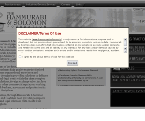 hammurabisolomon.in: The Hammurabi & Solomon Foundation
M/s Hammurabi & Solomon (Advocates and 
Corporate Law Advisors) and Hammurabi & Solomon consulting (Corporate 
and Strategic Advisory) and the Indian Legal Advisory Network (ILAN) 
legal support through its offices/ associate offices across India