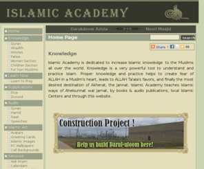 islamicacademy.org: Islamic Academy for Islamic knowledge.  Learn Now in English-Urdu
Islamic Academy provides educational Islamic Articles, Dua, Dorood, Naat, Hamd and Islamic Solutions (fatwa).