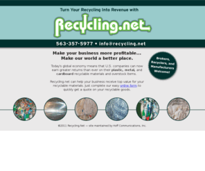 rubberrecyclers.net: Recycling.net
Recycling.net can help your business receive top value for your recyclable materials.