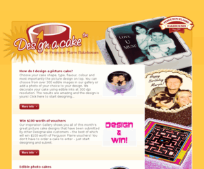 designacake.com: Design a Cake - Picture Cake, Specialty Cakes, Novelty Cakes - Order Cakes Online
Design and order a custom picture cake online. Upload your photo or choose one of our edible image designs. Personalised, specialty cakes for birthdays, celebrations and custom corporate cakes.
