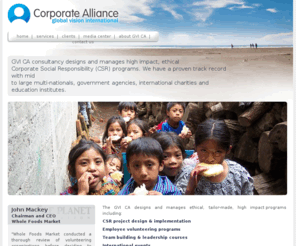 gvica.com: GVI CA consultancy: Corporate Social Responsibility (CSR) agency
GVI CA consultancy designs and manages high impact, ethical Corporate Social Responsibility (CSR) programs around the globe. We have a proven track record working with large multi-nationals, government agencies and international charities. 
