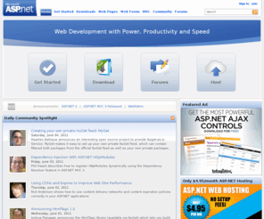aspsec.org: Home: The Official Microsoft ASP.NET Site
Official Microsoft ASP.NET site. Learn & Download ASP.NET and ASP.NET MVC. Find answers in the forums. Official news, blogs, tutorials and videos.