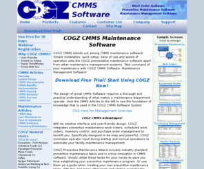 cogz.com: CMMS Preventive Maintenance Work Order Software
CMMS Preventive Maintenance Software will reduce your maintenance operating costs. CMMS software will improve your maintenance department.