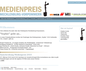 sophie-medienpreis.org: Medienpreis Mecklenburg-Vorpommern
Bildungwerk Mecklenburg-Vorpommern in der Heinrich Böll Stiftung