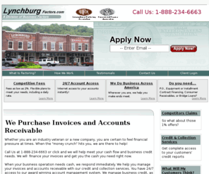 lynchburgfactor.com: Lynchburg Factors | Invoice Factoring Company Factor Companies Business Invoice Financing Cash Flow Loans Discountings
Accounts receivable factoring, financing, purchasing - Turning your invoices into cash. We provide factoring and credit management services.