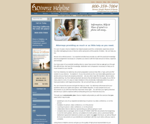 divorcemediationcalifornia.com: Divorce Helpline – Helping People Divorce
For over 20 years, Divorce Helpline has helped people avoid the complicated, expensive and all-too-often damaging process of divorce while saving tens-of-thousands of dollars.  We can help you, too.