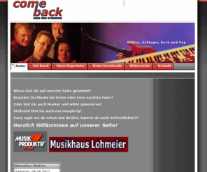 come-back.info: Home - COME-BACK
Come-Back Band für Hochzeiten, Jubiläum, und andere Feiern.