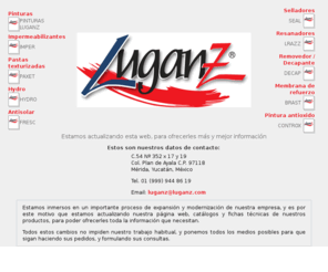 lganz.com: Bienvenidos a Luganz
Lganz, fabricantes de pinturas, impermeabilizantes, selladores, pinturas antisolares, pastas texturizadas, pintura especial zonas húmedas.