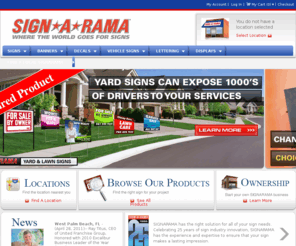 signarama-signtools.com: Design a Sign | Vinyl Banners | Custom Signs | Decals | Vinyl Graphics - ShopSignARama.com
shopSIGNARAMA offers custom signs, yard signs, vinyl graphics, vinyl banners, decals, vinyl lettering, trade show displays, banner stands and more for all your signage needs.    