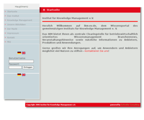 ikm-ev.de: Institut für Knowledge Management e.V. - Startseite
Institut f&amp;amp;amp;amp;amp;amp;uuml;r Knowledge Management e.V.