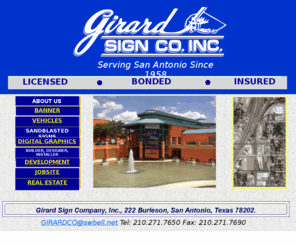 girardsigncompanyinc.com: Girard Sign Company, Inc. - San Antonio, Texas
Established San Antonio Graphic Sign Company since 1958