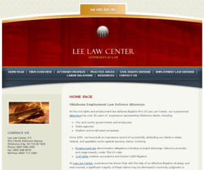 leelawcenter.com: Oklahoma City Employment Law Attorneys Arbitration Hearings Lawyers Edmond Norman OK
Lee Law Center, P.C. in Oklahoma City, OK, focuses on employment law, civil rights and labor relations.
