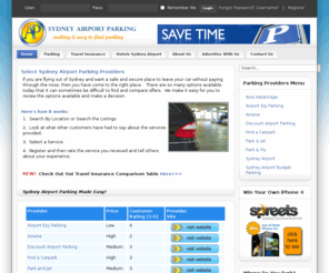 sydney-airport-parking.com.au: Sydney Airport Parking - Making it Easy to Choose Where to Park and Lower your Fees
Helping people choose Sydney airport parking services.  We make it easy for you to select a place to park and show what fees you can expect to pay.