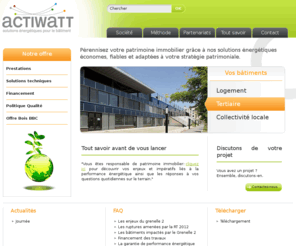 actiwatt.fr: Actiwatt - Producteur d'énergie renouvelable
Pérennisez votre patrimoine immobilier grâce à nos solutions énergétiques économes, fiables et adaptées à votre stratégie patrimoniale.