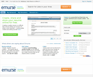 wmurse.com: Emurse.com: Resume Builder | Maker | Creator
Create, share and store your resume online for free. Use our resume builder and have a new resume in minutes.