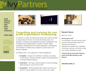 ivypartners.com: Fundraising consultants for non profit organizations
IVY Partners helps non profit organizations uses strategic planning for successful capital campaigns and fundraising, as well as project management training.