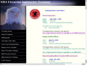 nra-ppoth-instructor-training.info: NRA Instructor Training
Professional NRA Instructor Training in Pistol, Rifle, Shotgun, Personal Protection in the Home, Personal Protection Outside the Home, and RSO-CRSO.