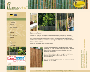 bambooline.info: bambooline: Gartendekoration mit Bambus - Lärmschutz - Wände - Gartengestaltung
Ob zur Gestaltung, als Sicht- und Windschutzelement oder zur Einfriedung von Grundstücken, die bambooline Elemente sind in Höhe und Länge variabel und vielseitig einsetzbar.