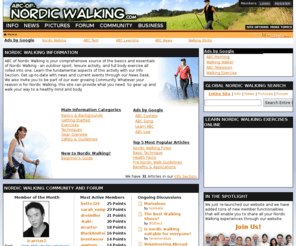 abc-of-nordicwalking.com: Nordic Walking Info, News, Pictures, Forum and Community @ ABC-of-NordicWalking
Learn more about the benefits of nordic walking and where you can apply them. 