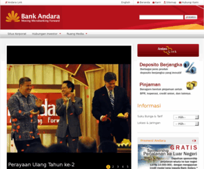 bank-andara.com: Andara | Home 
Bank Andara wholesale bank for Microfinance Institutions: BPR, Koperasi, LKM. Providing technology called AndaraLink. 