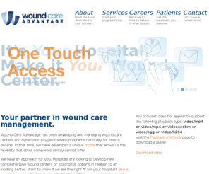 hyperbaricbilling.com: Wound Care Advantage | Wound Care Management
Wound Care Advantage specializes in developing and managing wound care and hyperbaric medicine programs for new and,or existing centers.