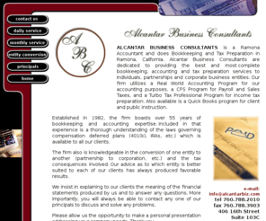 alcantarbiz.com: Alcantar Business Consultants, Ramona Accounting, Tax Preparation, Real World, San Diego
Alcantar Business Consultants, Accounting, Tax Preparation, Real World, San Diego, Southerm California