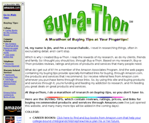 buy-a-thon.net: Buy-a-Thon: A marathon of buying tips at your fingertips.
Buy-a-Thon: A marathon of buying tips at your fingertips