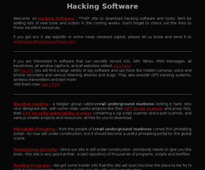 hacking-software.com: Hacking Software
Hacking Software - THE site to download hacking software and tools