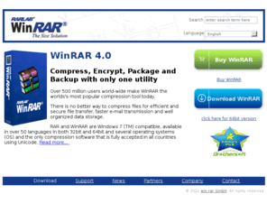 rarbar.org: WinRAR: Start
WinRAR is a Windows data compression utility that focuses on the RAR and ZIP data compression formats for all Windows users. Supports RAR, ZIP, CAB, ARJ, LZH, ACE, TAR, GZip, UUE, ISO, BZIP2, Z and 7-Zi