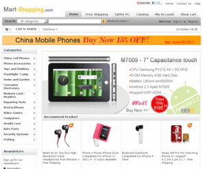 mart-shopping.com: Wholesale Electronics - China Wholesale Electronics- Dropship Wholesale China
Wholesale Dropship Electronics: China Cell Phones, Dropshipper PDAs, China Car Electronics, Digital Cameras, MP3 MP4 players, China Security Equipment, Laptop Notebook Accessories, Video Games at Mart-shopping.com