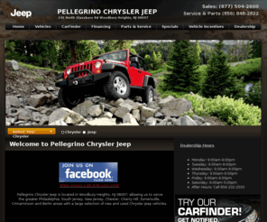 pellegrinojeep.com: New and Used Jeep and Chrysler Dealer in Woodbury Heights, New Jersey | Pellegrino Chrysler Jeep Near Philadelphia
Visit Pellegrino Chrysler Jeep for a variety of new and used cars by Jeep and Chrysler in the Philadelphia area. Our greater Vineland, Cherry Hill and Woodbury Heights Jeep and Chrysler dealership is ready to assist you!