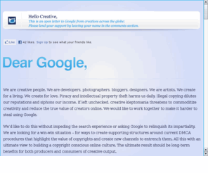 dear-google.com: Dear Google
An Open Letter to Google from All Creatives