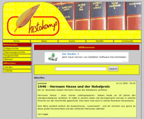 histokomp.com: Startseite - Geschichte online - HistoKomp
HistoKomp ist eine Seite rund um die Geschichte.