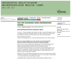 icuram.org: Anthroposophische Medizin IBAM - Gesundheit - UW/H - Universität Witten/Herdecke
Die Universität Witten/Herdecke ist die erste private Universität Deutschlands. Sie bildet Studierende in den Bereichen Medizin, Pflegewissenschaft, Zahnmedizin und Wirtschaftswissenschaften aus.