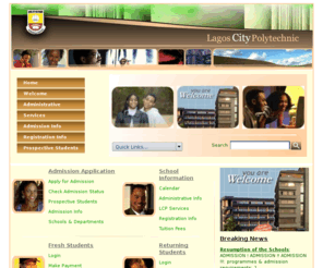 lagoscitypolytechnic.net: Lagos City Polytechnic: Home
Lagos City Polytechnic is a private Polytechnic in Nigeria providing education for potential graduates in Science,Technology and the Management.