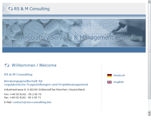 rsm-consulting.biz: Willkommen / Welcome
RS & M Consulting