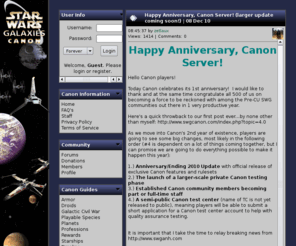 swgcanon.com: SWG Canon Pre-CU Server Community
SWG Canon Pre-CU Server Community