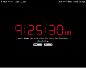 universalalarmclock.com: Online Alarm Clock
Online Alarm Clock - Free internet alarm clock displaying your computer time.