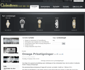 smykkehuset.dk: Christoffersen Guld Sølv Ure - Omega - Ole Lynggaard - Georg Jensen - Tissot - Rado
Christoffersen Guld Sølv Ure er autoriseret forhandler af Omega og Rado. Der forhandles også Longines, Hugo Boss, Ingersoll, Calvin Klein, Levis, Rosendahl, Porshce Design, Tissot, Tommy Hilfiger,Ole Mathiesen, Georg Jensen, Certina, Burberry,Armani, Ole Lynggard, Aagaard, Pandora, Scrouples, Troldekugler. Batteriskift og trykprøvning af Polar pulsure