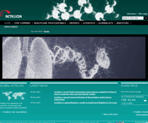 crth2allergy.biz: Actelion - Together we innovate
Actelion Pharmaceuticals Ltd is a biopharmaceutical company, that focuses on the discovery, development and commercialization of innovative treatments to serve high unmet medical needs.