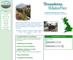 snowdoniawales.net: Snowdonia, North Wales - places to stay and things to do
Snowdonia Wales Net - Complete guide to Snowdonia, North Wales - hotels, b&bs, camping, cottages and much more.