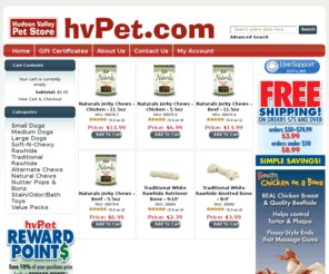 hvpet.com: Hudson Valley Online Pet Store - Poochie Chews & Treats, Pet Products and Supplies, Grooming, Gifts, Rawhide, Dog and Cat Toys and items
Hudson Valley Online Pet Supplies Store is the world's leading carrier of Poochie Treats/Poochie Chews pet and rawhide products.  They also carry many other brands of pet products including Microbe-Cleaner, Smokehouse, Cat Dancer, and more! 