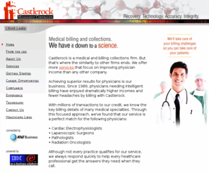 obgyn-md.com: Castlerock Management Corporation - Medical Billing and Collections Services
A medical and billing collections firm. Offering services that focus on improving physician income.
