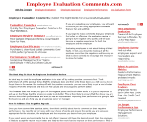 employeeevaluationcomments.com: Employee Evaluation Comments | Evaluate Employees Professionally
Employee Evaluation Comments - Evaluate your employees accurately and fairly.