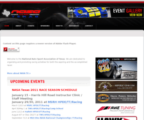 nasatx.com: NASA TEXAS RACING // OFFICIAL SITE
Welcome to the National Auto Sport Association of Texas. We are dedicated to organizing and promoting racing activities for both the aspiring and the accomplished racer. 