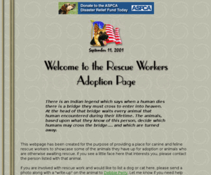 adoptablepets.net: Rescue Workers Adoption Webpage
