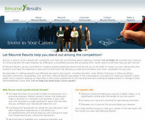 resumeresultsonline.com: Résumé Results: Professional Résumé Writers and Editors
Resume Results provides top-quality, professionally written resumes for entry-level to C-level professionals across all industries. Work directly with a Professional Resume Writer in a collaborative, personalized process to develop the perfect resume!