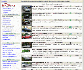 automix.pl: Auto giełda samochodowa. Samochody używane. Ogłoszenia samochodowe. Autogiełda.
Bezpłatne ogłoszenia. Wirtualna auto giełda samochodowa. Samochody używane. Uwaga! Tutaj samochody zmieniają właściciela.