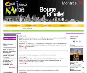 cjmtl.com: À la une:
Bienvenue sur le site du CjM (Conseil jeunesse de Montréal)